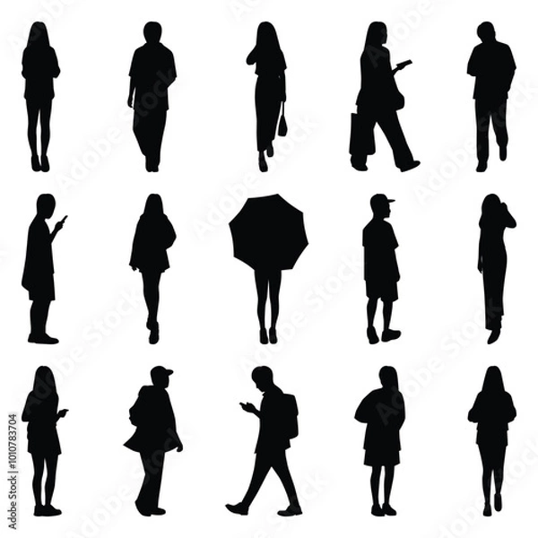 Obraz Vector collection set of individual people silhouettes.	
