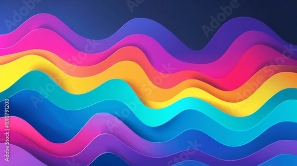Fototapeta Abstract colorful waves background. Vibrant colors and dynamic flowing lines for a modern, futuristic design aesthetic.
