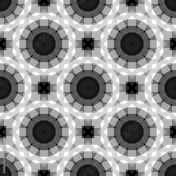 Obraz Abstract geometric black and white hipster fashion gradient pattern, fabric decor with polygonal form