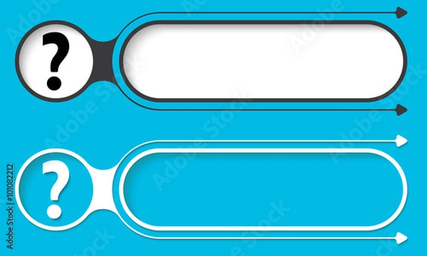 Fototapeta Two abstract buttons with arrows and question mark