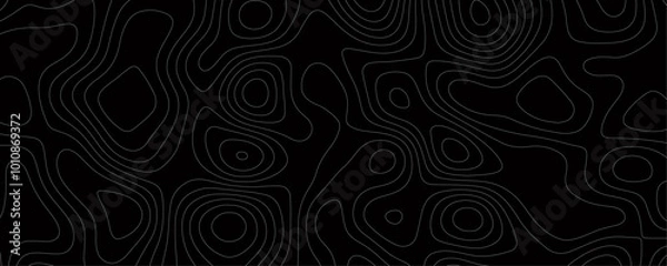 Obraz Abstract Terrain Map Illustration Highlighting Relief and Topographic Lines for a Dynamic Geometric Design
