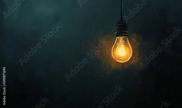 Fototapeta A bright idea. Light bulb concept. Business growth. Innovation. Entrepreneur or entrepreneurialism. Bokeh background. 
