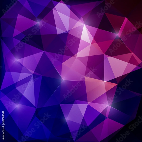 Fototapeta Abstract triangular mosaic purple background