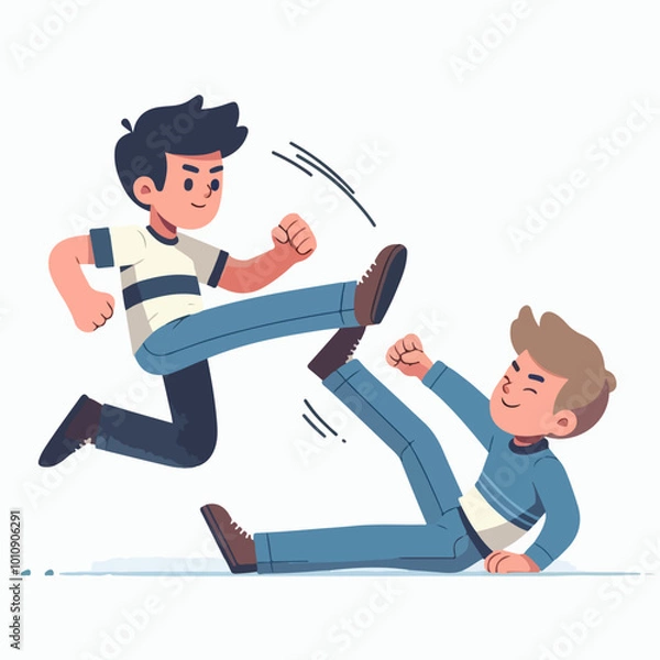 Obraz children acting out a fight