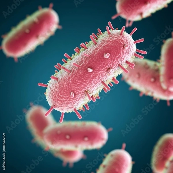 Obraz Bacterial spore formation, dormant survival state, 3D rendering