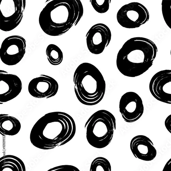 Fototapeta Seamless pattern with sketch circles shape