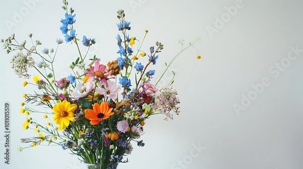 Obraz Beautiful bouquet of wildflowers in a vase on the table