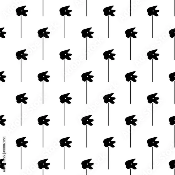 Fototapeta seamless pattern with flowers nature floral hand drawing pattern repeated design card decoration wallpaper vector illustration
