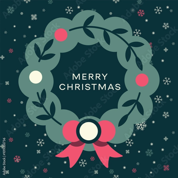 Fototapeta Christmas card template. Xmas vector greeting card background. Eps 10