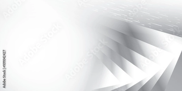 Fototapeta Abstract  white and gray color, modern design stripes background with geometric shape. Vector illustration.
