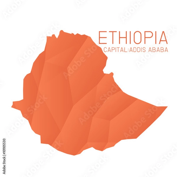 Fototapeta Ethiopia map geometric texture background