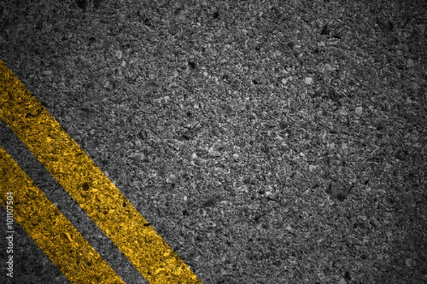 Fototapeta Road texture with two yellow