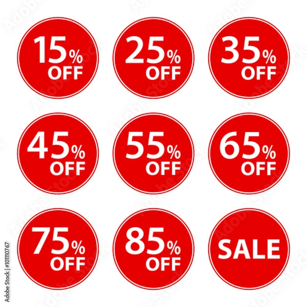 Obraz 15 to 85% off labels set