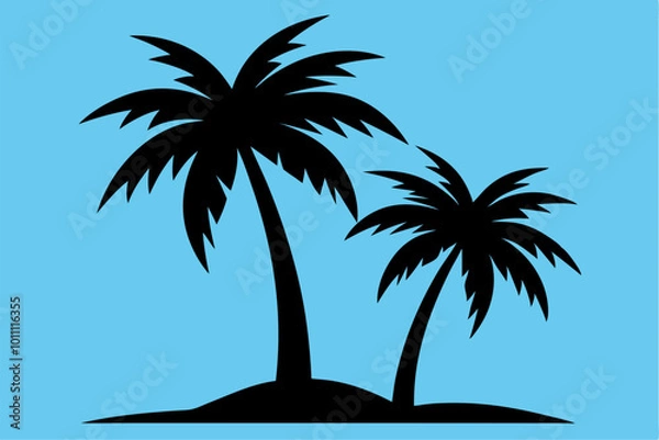 Obraz palm tree silhouette vector illustration