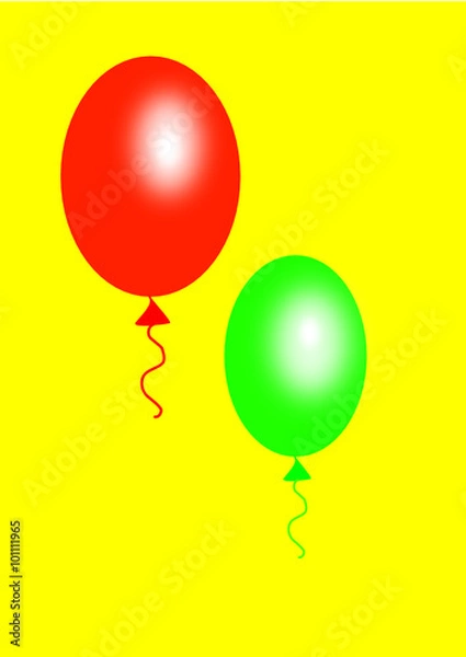 Fototapeta Red and green balloons