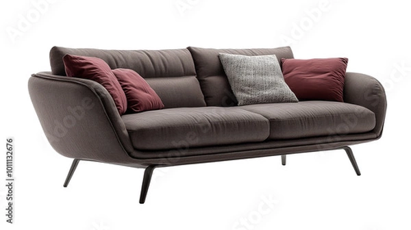 Fototapeta Modern and Luxury sofa isolated on transparent or white background 