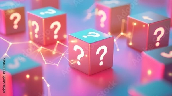Fototapeta Question Marks Cubes