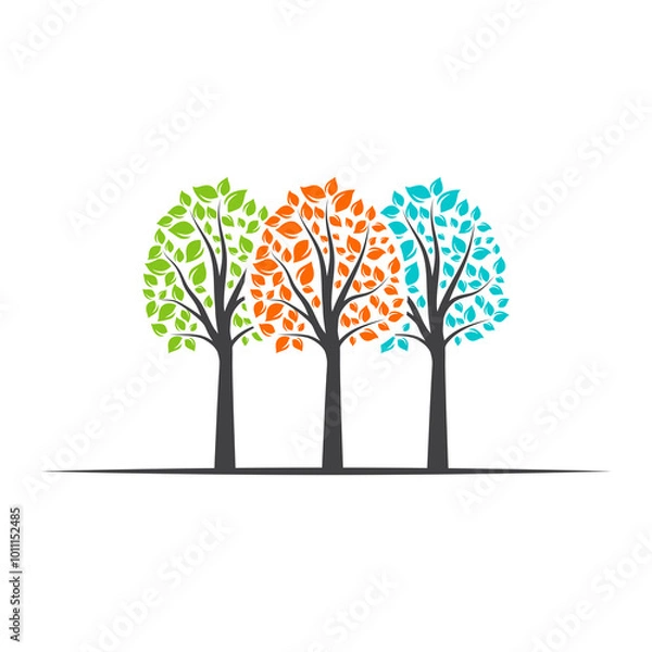 Obraz Three seasons Three tree
