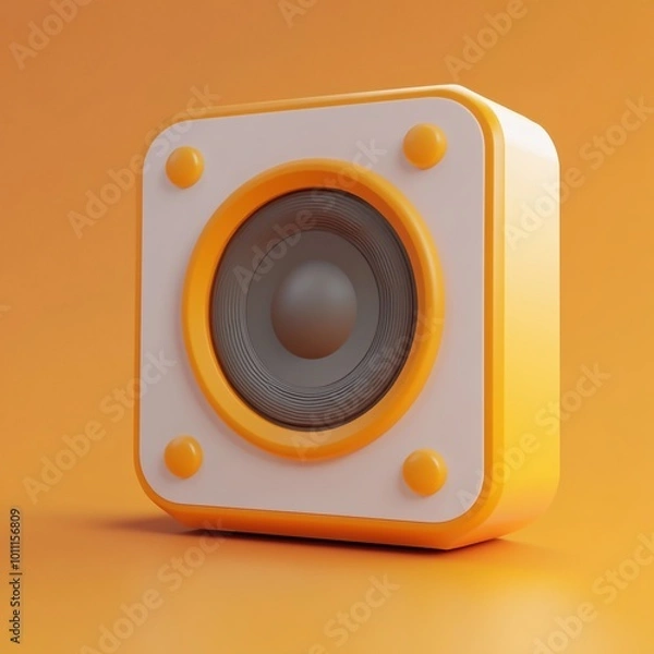 Obraz 3D Sound Effects Icon: Audio Enhancement Tools Illustration Logo