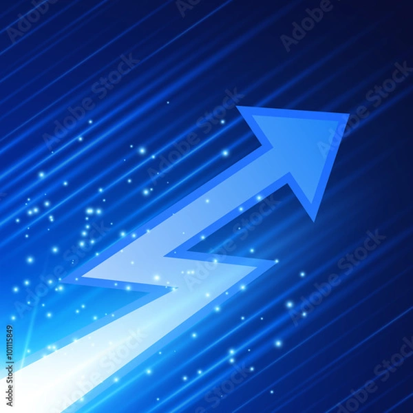 Fototapeta Abstract background with glowing arrow