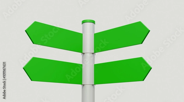 Fototapeta 3d direction road sign isolated on white background. 3d way finding sign isolated on white background. Realistic street sign. Direction sign post with arrow. Signpost road direction.