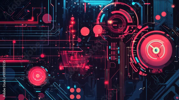 Fototapeta Technology doodles background