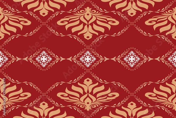 Obraz Abstract Ethnic Art, Demark Design, Fabric Patterns, Tribal Seamless Patterns, Clothing, Folk Patterns, Covers, Folk Embroidery, Carpet Design, Wallpaper.