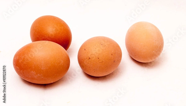 Obraz 4 eggs on white background.
