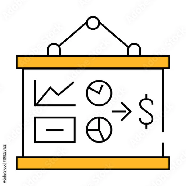 Obraz business plan presentation line icon vector. business plan presentation sign. isolated symbol illustration