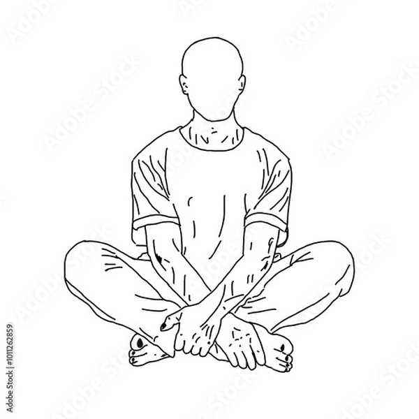 Obraz man meditating in lotus position sitting vector