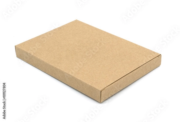 Fototapeta Brown box  on white background.
