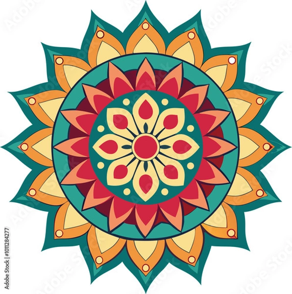 Fototapeta Ornamental luxury mandala pattern  design
