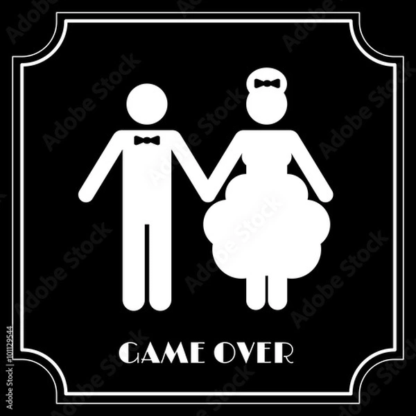 Obraz Funny Wedding Symbol - Game Over