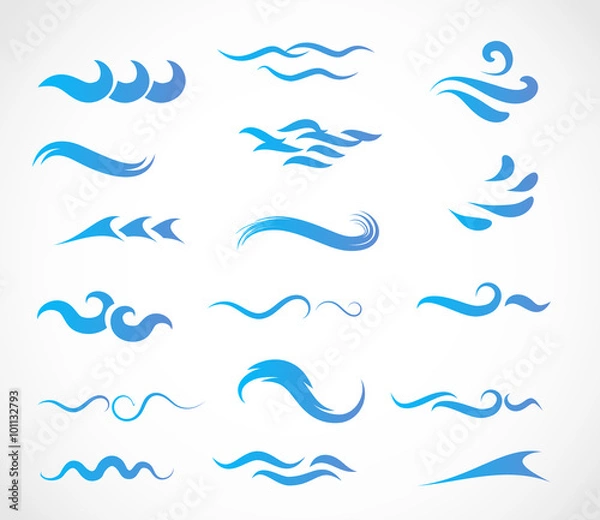Fototapeta Wave icon vector collection
