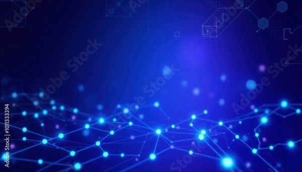 Fototapeta Futuristic digital landscape with glowing circuits and dynamic patterns, capturing the essence of modern technological innovation.