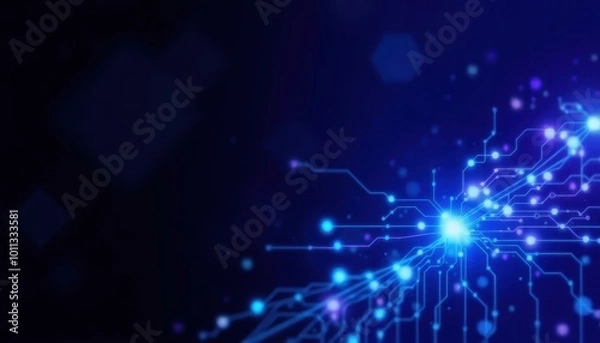 Fototapeta Futuristic Circuitry: A Stunning Blend of Light and Geometry.