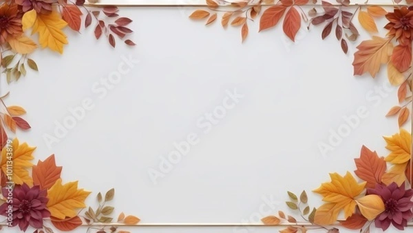 Fototapeta autumn leaves frame
