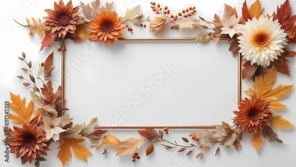 Fototapeta autumn leaves border