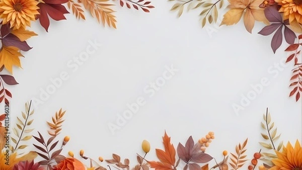 Obraz autumn leaves border