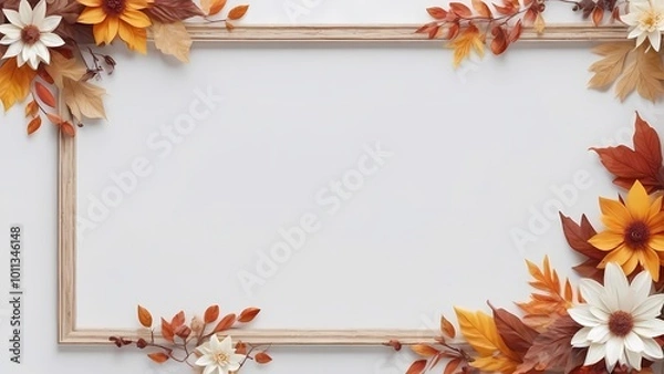 Fototapeta autumn leaves frame