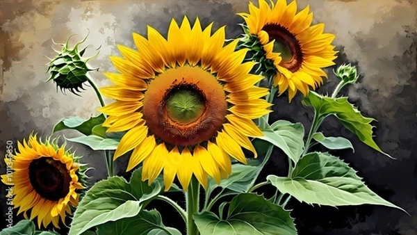 Fototapeta sunflowers in the garden