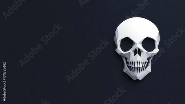Fototapeta Abstract skull design with no details, minimalist Halloween style
