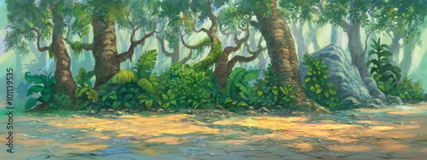 Obraz malowanie tła lasu