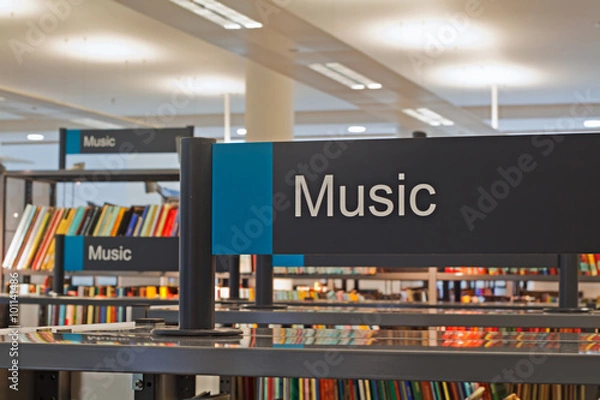 Fototapeta  Sekcja muzyczna podpisuj nowoczesną bibliotekę publiczną