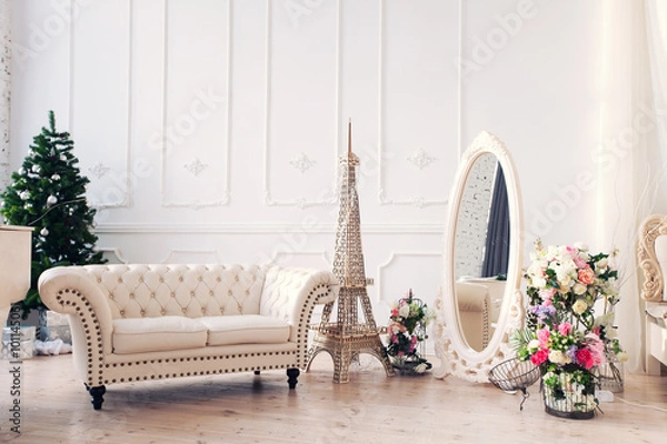 Obraz light room and stylish white interior