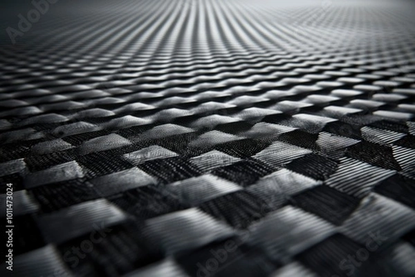Fototapeta Abstract Black and White Checkered Pattern with a Wavy Texture