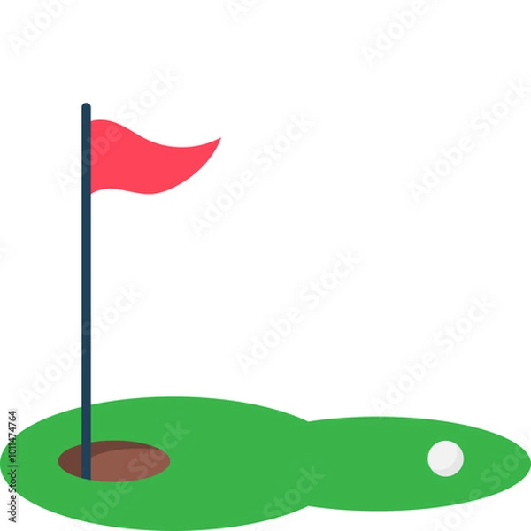 Fototapeta Golf Hole With Flag