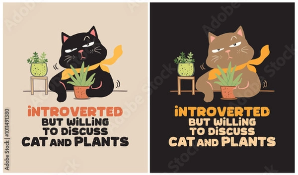 Obraz Cat and Plants