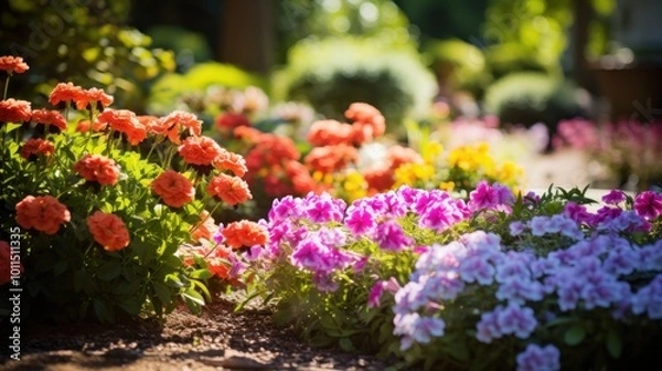 Fototapeta Colorful Flowers in a Garden