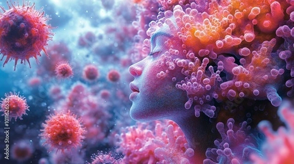 Obraz a A visual representation of the role of antimicrobial peptides in innate immunity.